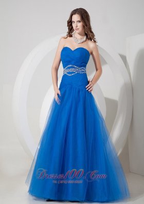 Prom / Evening Dress Tulle Beading and Ruch A-line