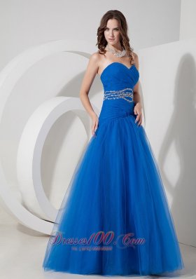 Prom / Evening Dress Tulle Beading and Ruch A-line