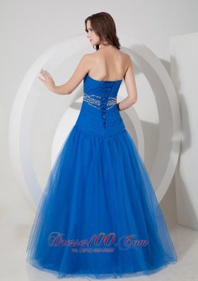 Prom / Evening Dress Tulle Beading and Ruch A-line