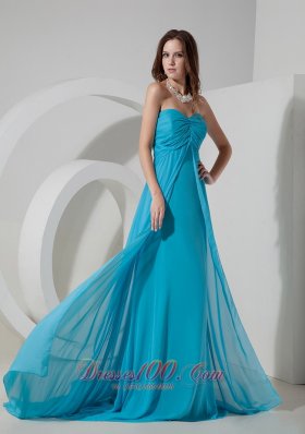 Empire Prom Dress Brush Train Chiffon Overlay with Slit