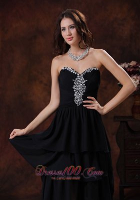 Prom Dress High-low Rhinestones Layered Ruffles