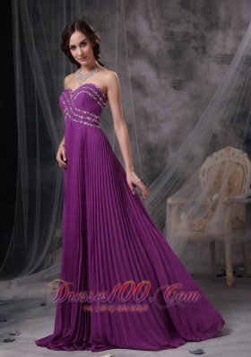 Empire Prom Dress Brush Pleating Beading Pattern