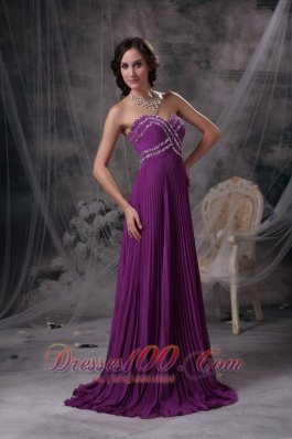 Empire Prom Dress Brush Pleating Beading Pattern