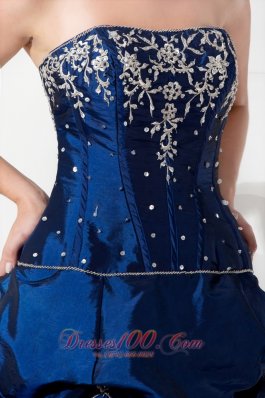 A-line Taffeta Pick Ups Appliques Prom Dress Beading