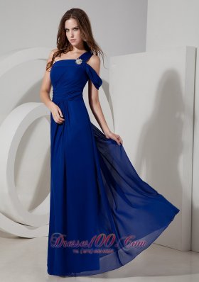 One Shoulder with Two straps Evening Dress Empire