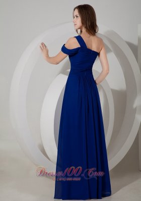 One Shoulder with Two straps Evening Dress Empire