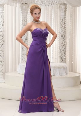 High Slit Prom / Evening 2013 Beaded Decorate 