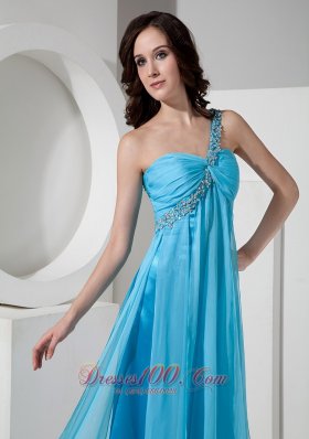 One Shoulder Drapping Fabric Both Side Prom Dress