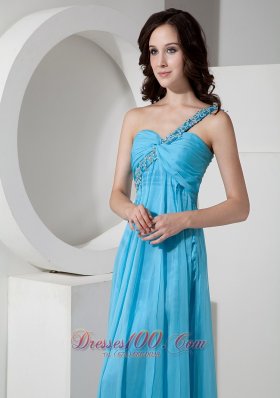 One Shoulder Drapping Fabric Both Side Prom Dress