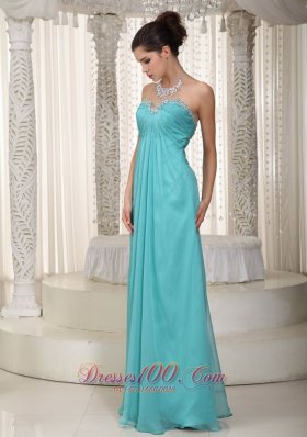 Empire Prom Dress Beading Bustline With Pleating