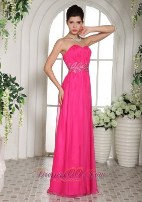 Column Prom Celebrity Dress Beading Decorated Waistband