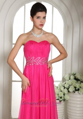 Column Prom Celebrity Dress Beading Decorated Waistband