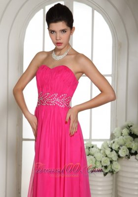 Column Prom Celebrity Dress Beading Decorated Waistband