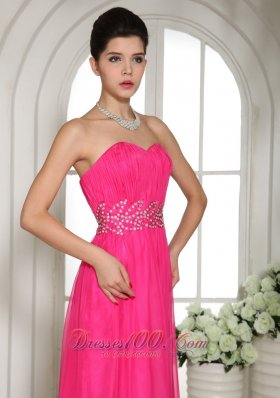 Column Prom Celebrity Dress Beading Decorated Waistband