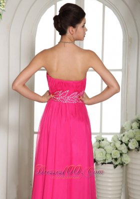 Column Prom Celebrity Dress Beading Decorated Waistband