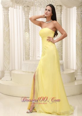 High Slit Prom Dress And Gown Beaded Applique