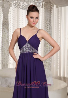 Spaghetti Straps Evening Dress For Formal Beaded  Front