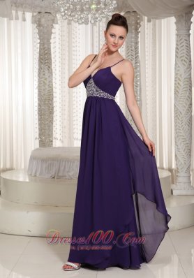 Spaghetti Straps Evening Dress For Formal Beaded  Front