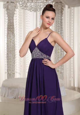 Spaghetti Straps Evening Dress For Formal Beaded  Front