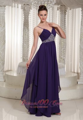 Spaghetti Straps Evening Dress For Formal Beaded  Front