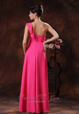 Flounced One Shoulder Beaded Long Prom Dress