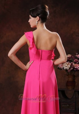 Flounced One Shoulder Beaded Long Prom Dress