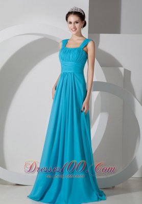 Square Prom Dress Ruched Throughout Straps Empire