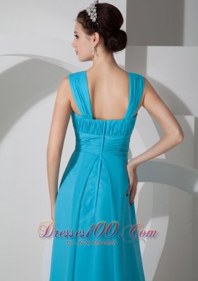 Square Prom Dress Ruched Throughout Straps Empire