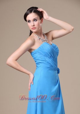 High Slit Flowers Decorate Bridesmaid Dress Ruched 