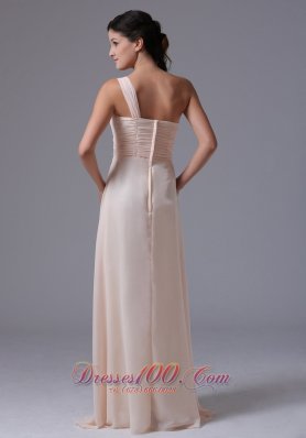 Empire One Shoulder Prom Dress With Ruch Beading