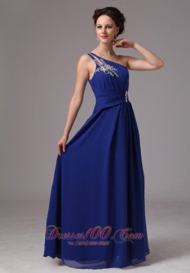Asymmetrical One Shoulder with Appliques Prom / Evening Dress