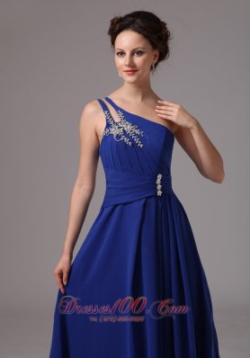 Asymmetrical One Shoulder with Appliques Prom / Evening Dress