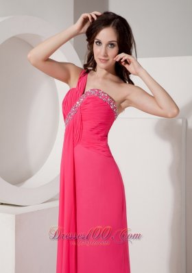 Column Evening Dress Ruched One Shoulder Drapping Fabric Front