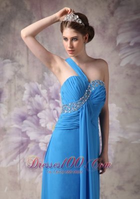 Empire / Princess One Shoulder Prom Dress Beaded Decorated