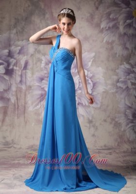 Empire / Princess One Shoulder Prom Dress Beaded Decorated