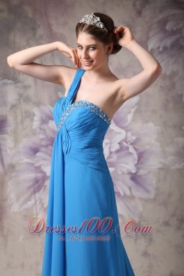 Empire / Princess One Shoulder Prom Dress Beaded Decorated