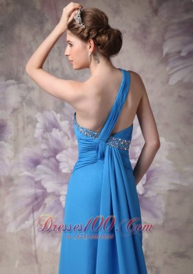 Empire / Princess One Shoulder Prom Dress Beaded Decorated