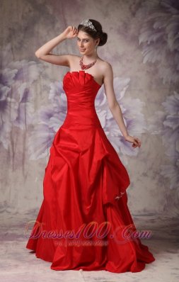 Empire / Princess One Shoulder Prom Dress Ruffles Brush Train