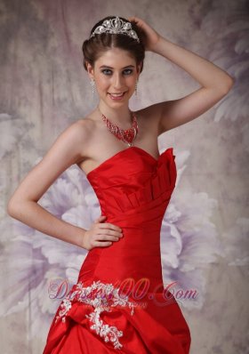 Empire / Princess One Shoulder Prom Dress Ruffles Brush Train