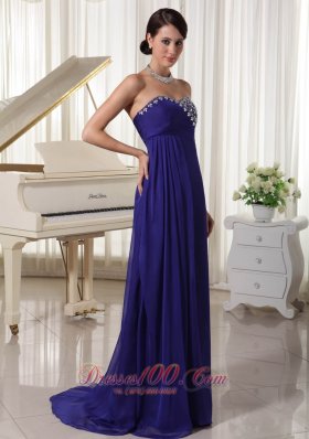 Empire Brush Evening Party Dress Beaded Bust