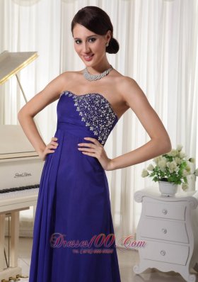 Empire Brush Evening Party Dress Beaded Bust