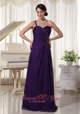 Prom Dress Floor-length Black Appliques One Shoulder