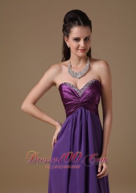 Taffeta and Chiffon Beading Prom Dress Empire