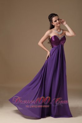 Taffeta and Chiffon Beading Prom Dress Empire