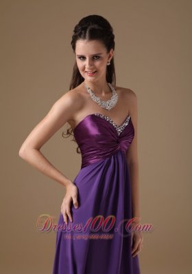 Taffeta and Chiffon Beading Prom Dress Empire