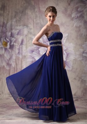 Empire Evening Dress Chiffon Beading Ruched