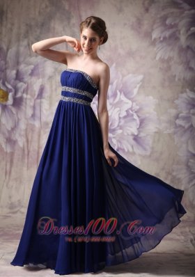 Empire Evening Dress Chiffon Beading Ruched