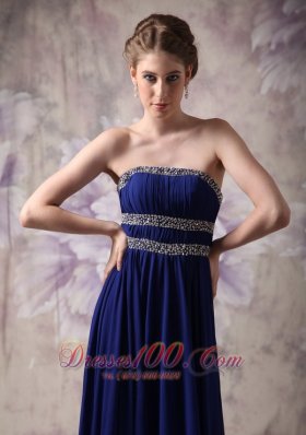 Empire Evening Dress Chiffon Beading Ruched