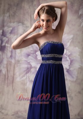 Empire Evening Dress Chiffon Beading Ruched