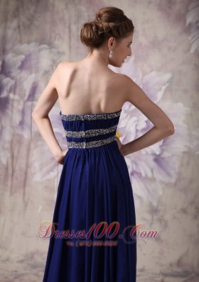 Empire Evening Dress Chiffon Beading Ruched